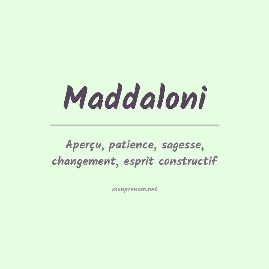 Prénom Maddaloni