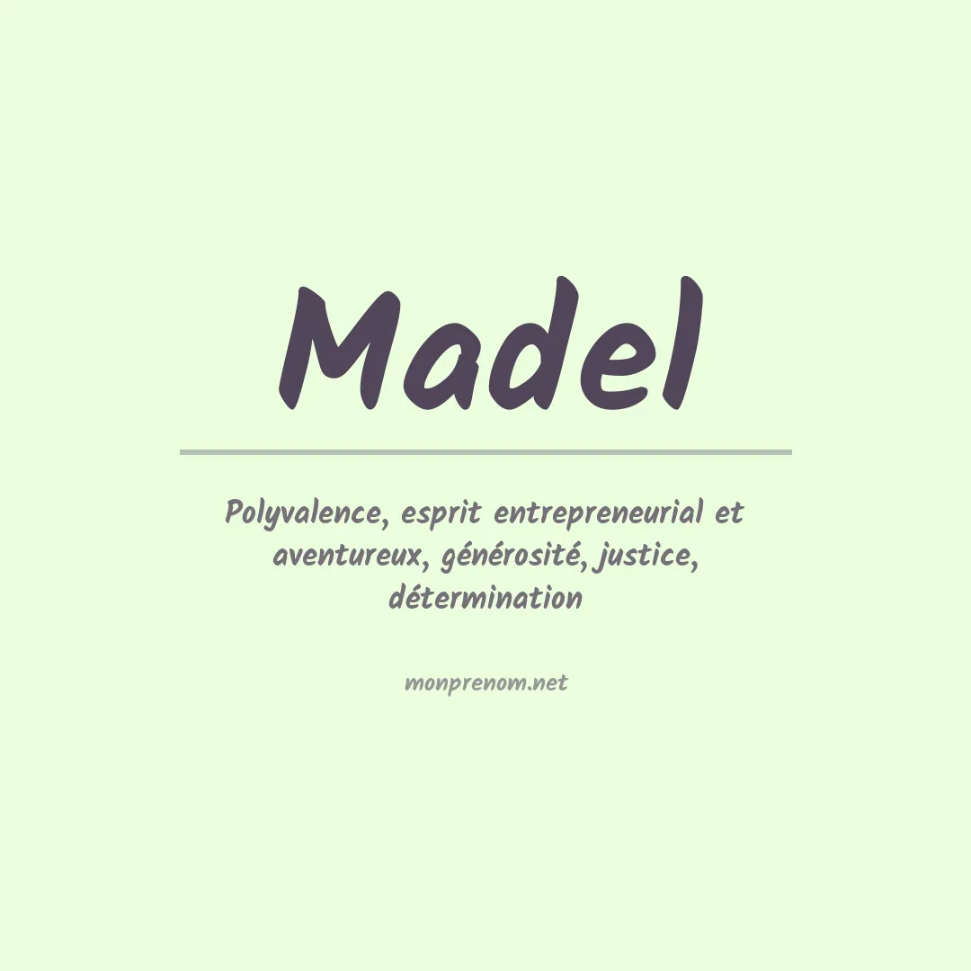 Prénom Madel
