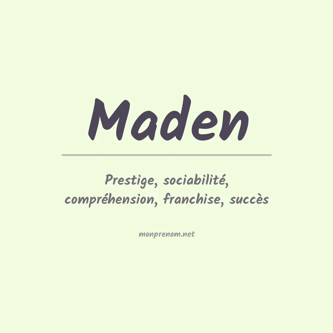 Prénom Maden