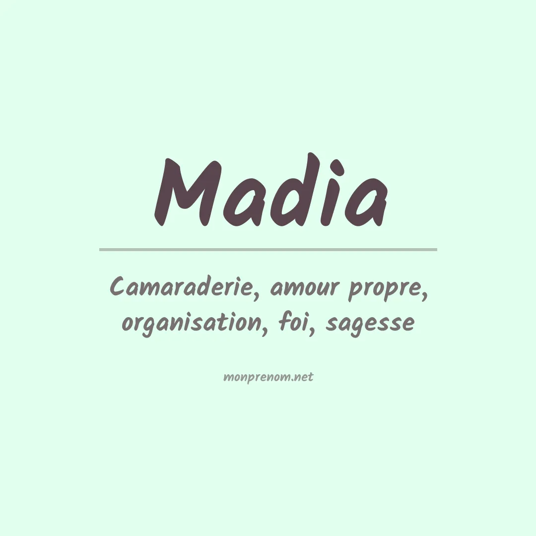 Prénom Madia