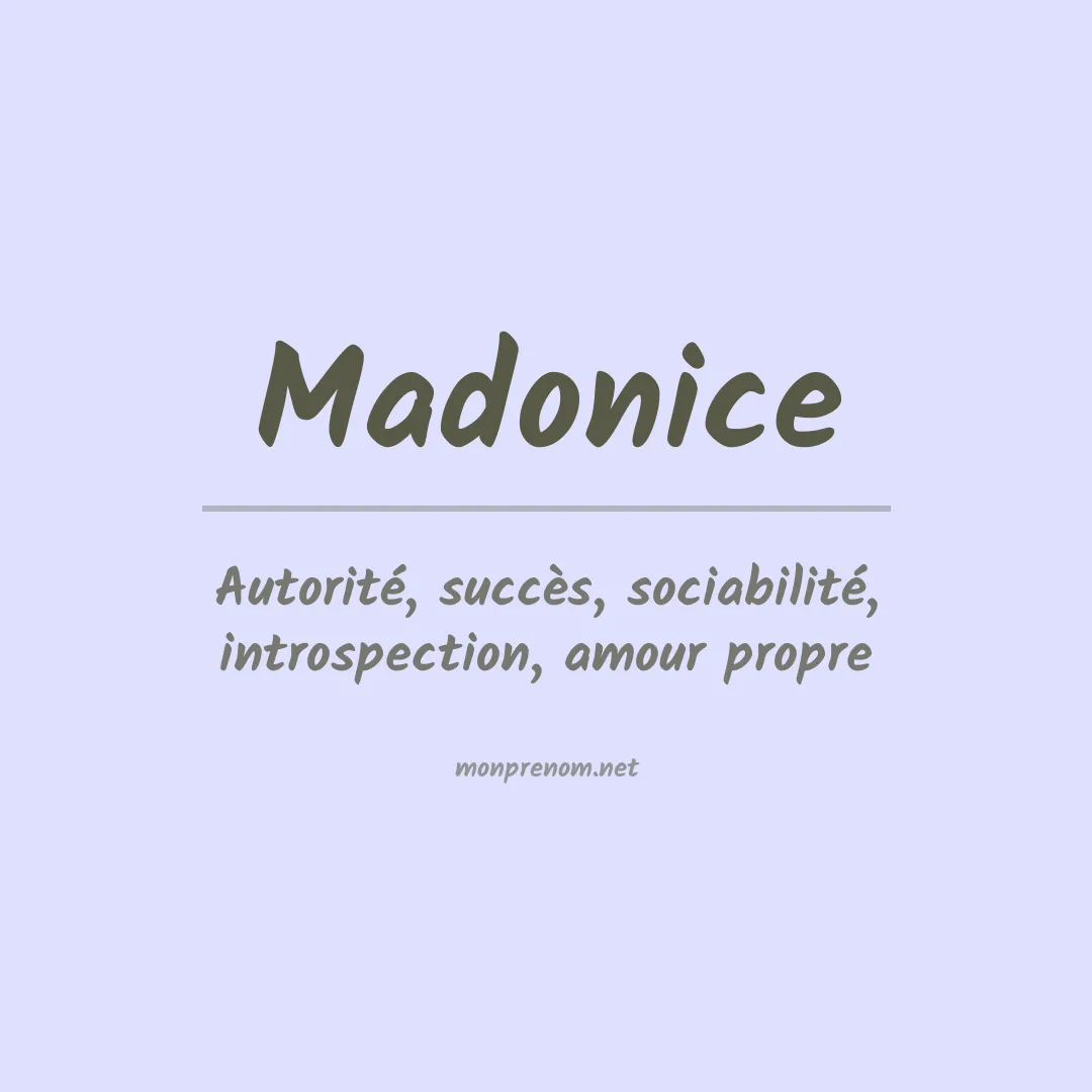 Signification du prénom Madonice