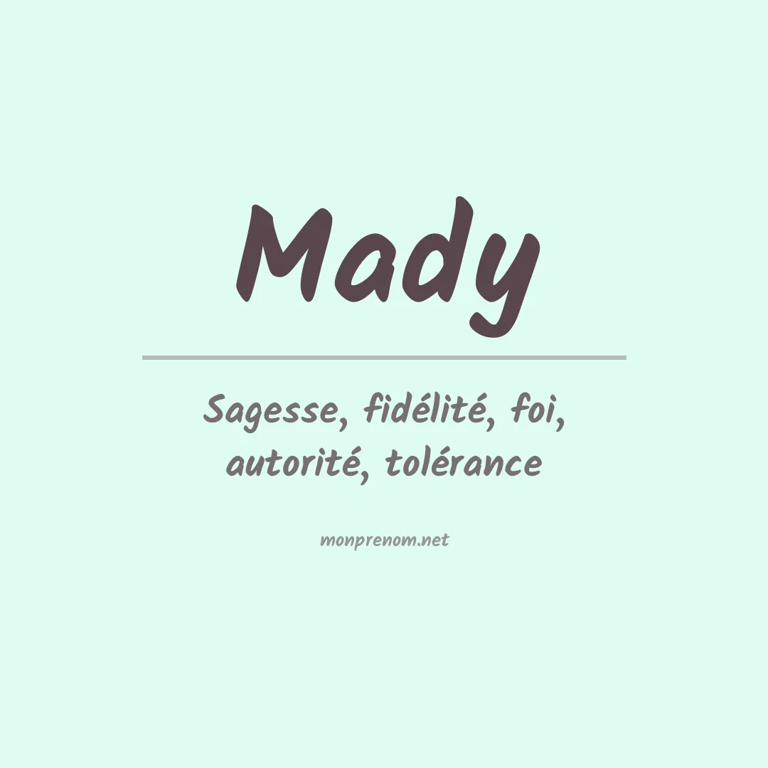 Prénom Mady