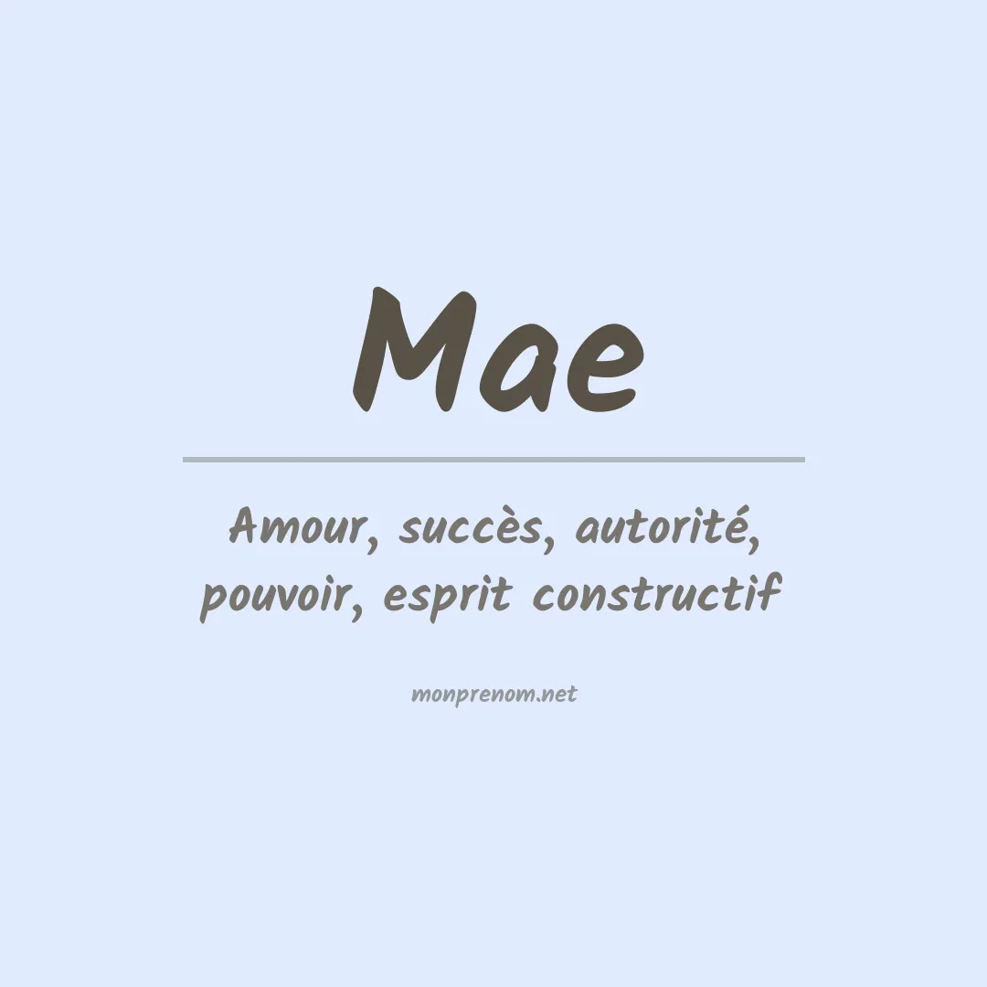 Prénom Mae