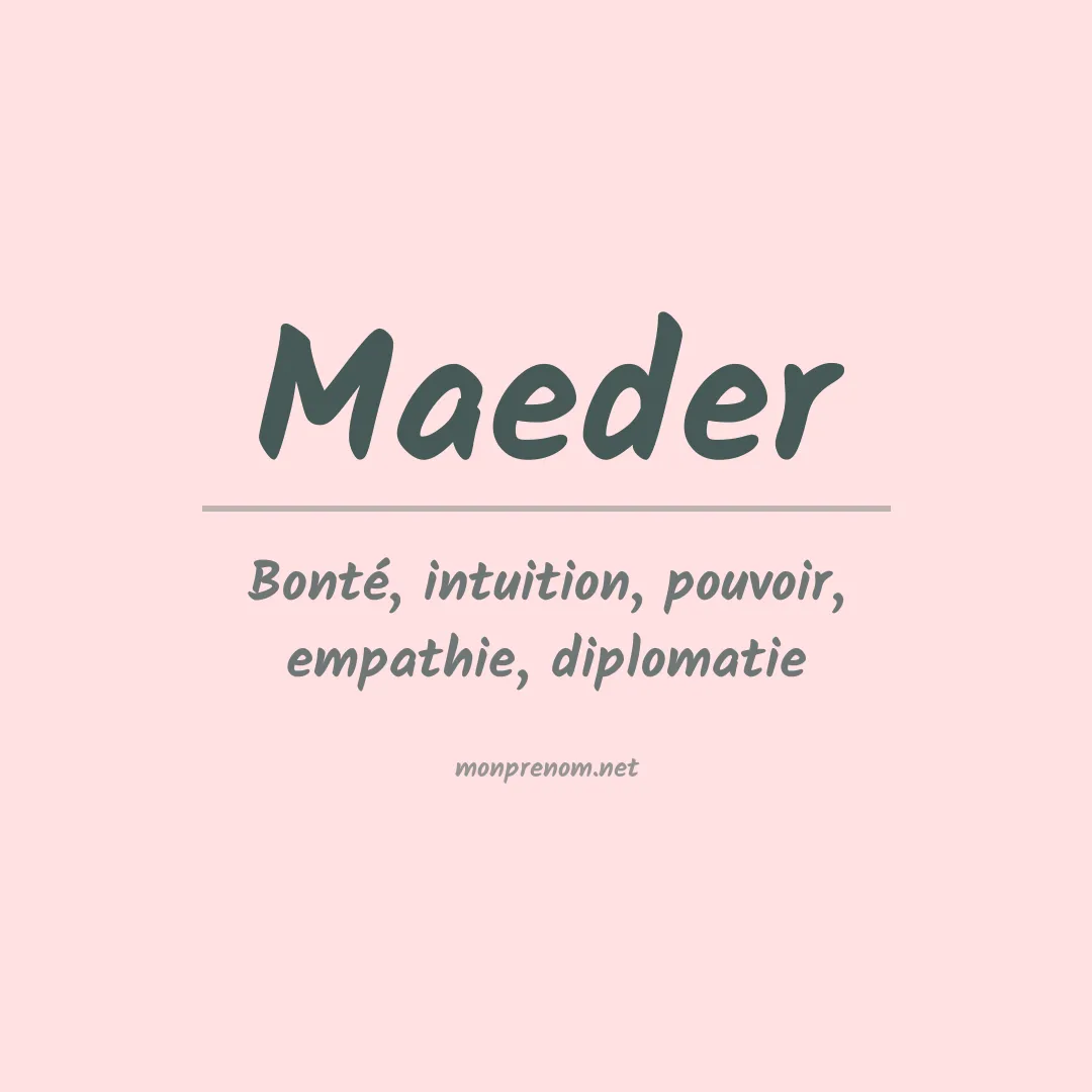 Prénom Maeder