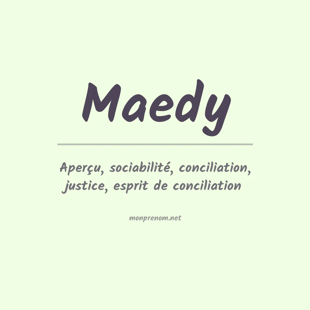 Signification du prénom Maedy