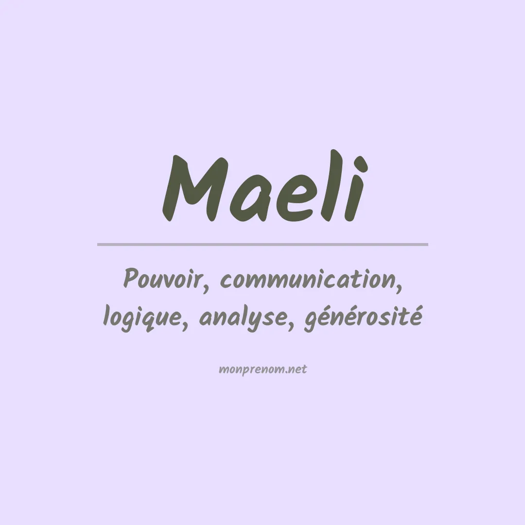Prénom Maeli