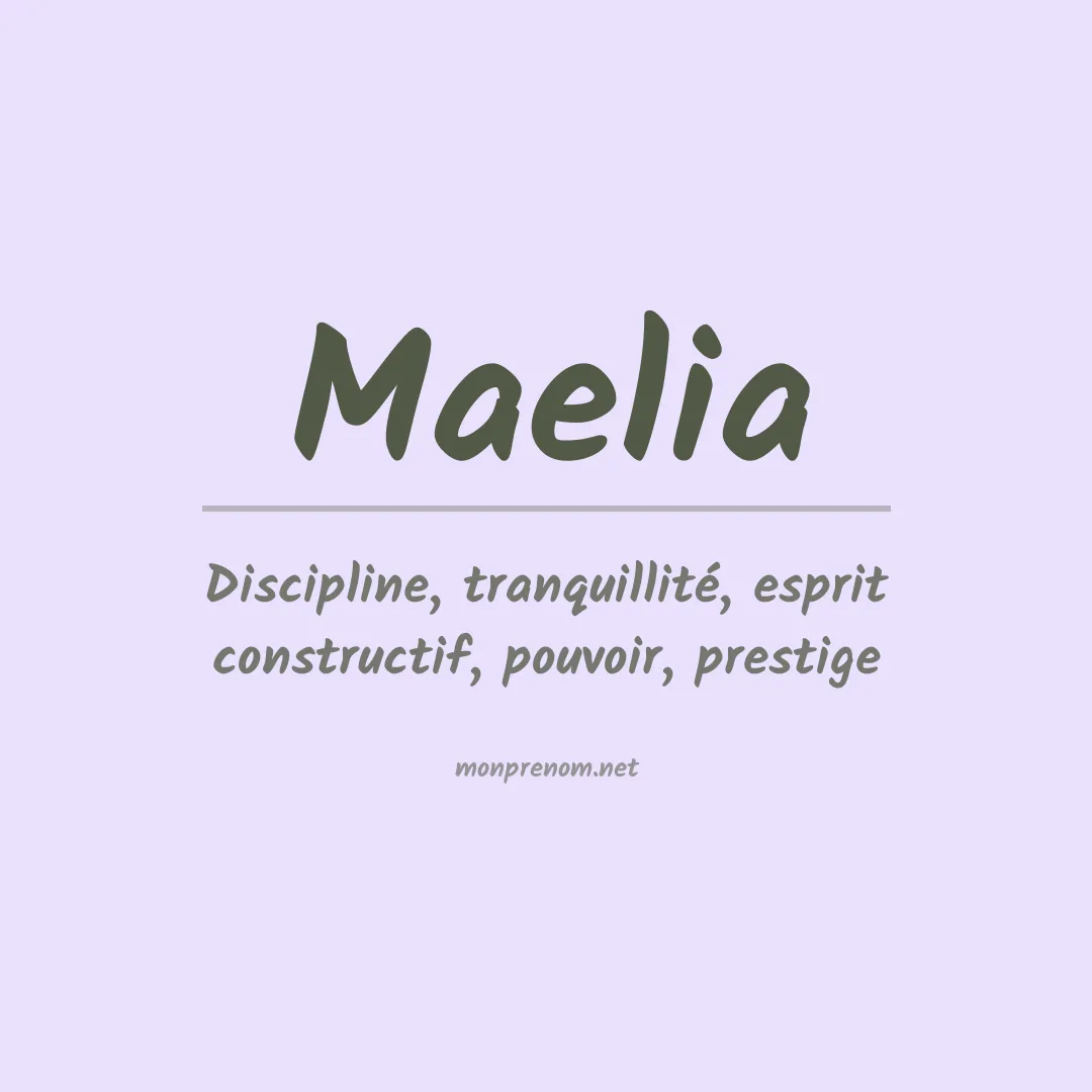 Prénom Maelia