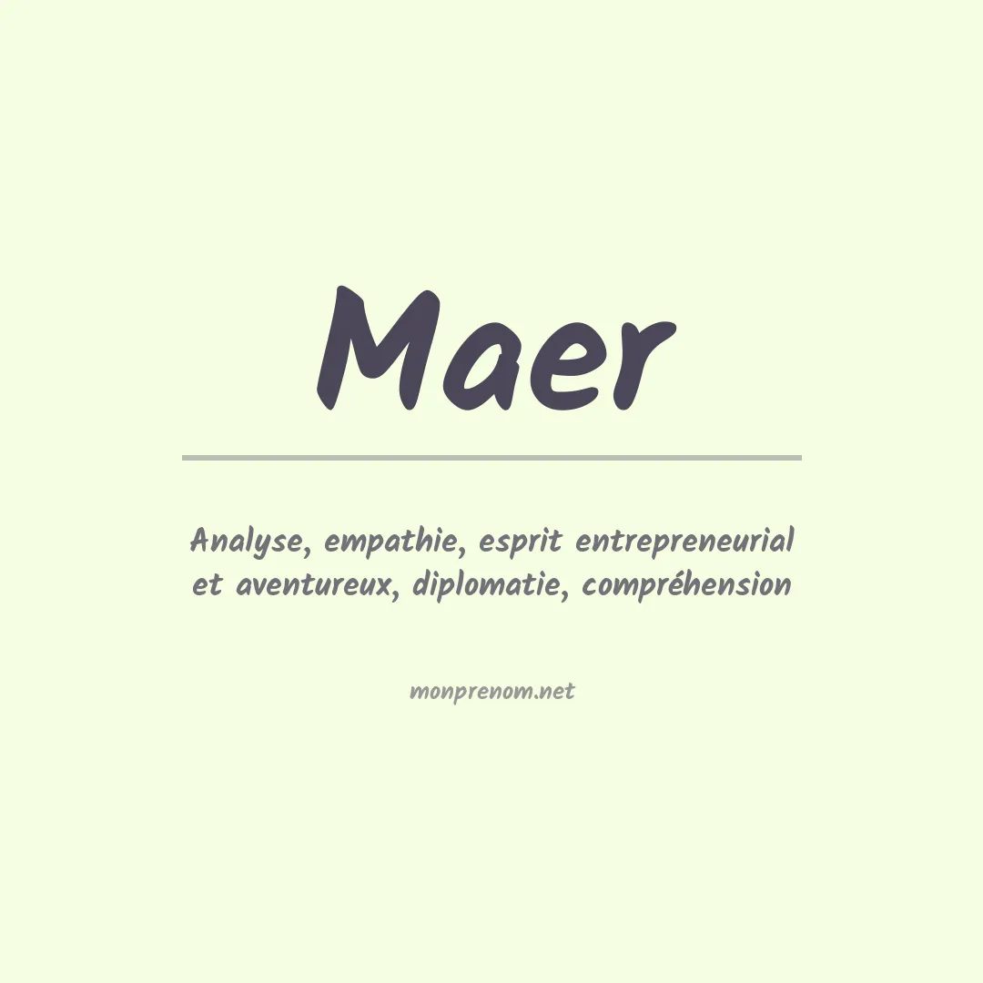 Prénom Maer