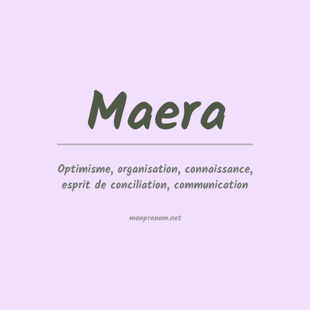 Signification du prénom Maera