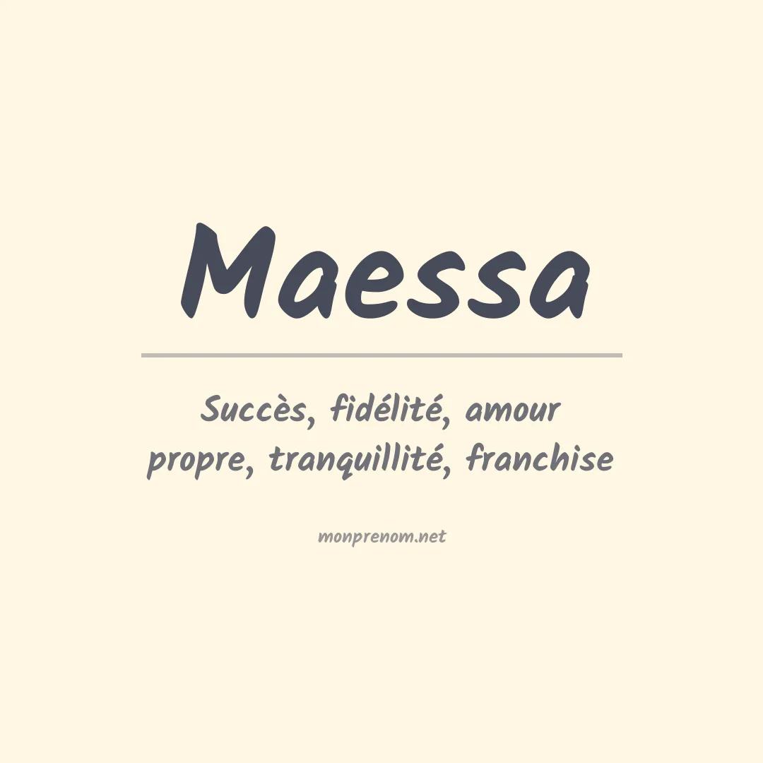 Prénom Maessa