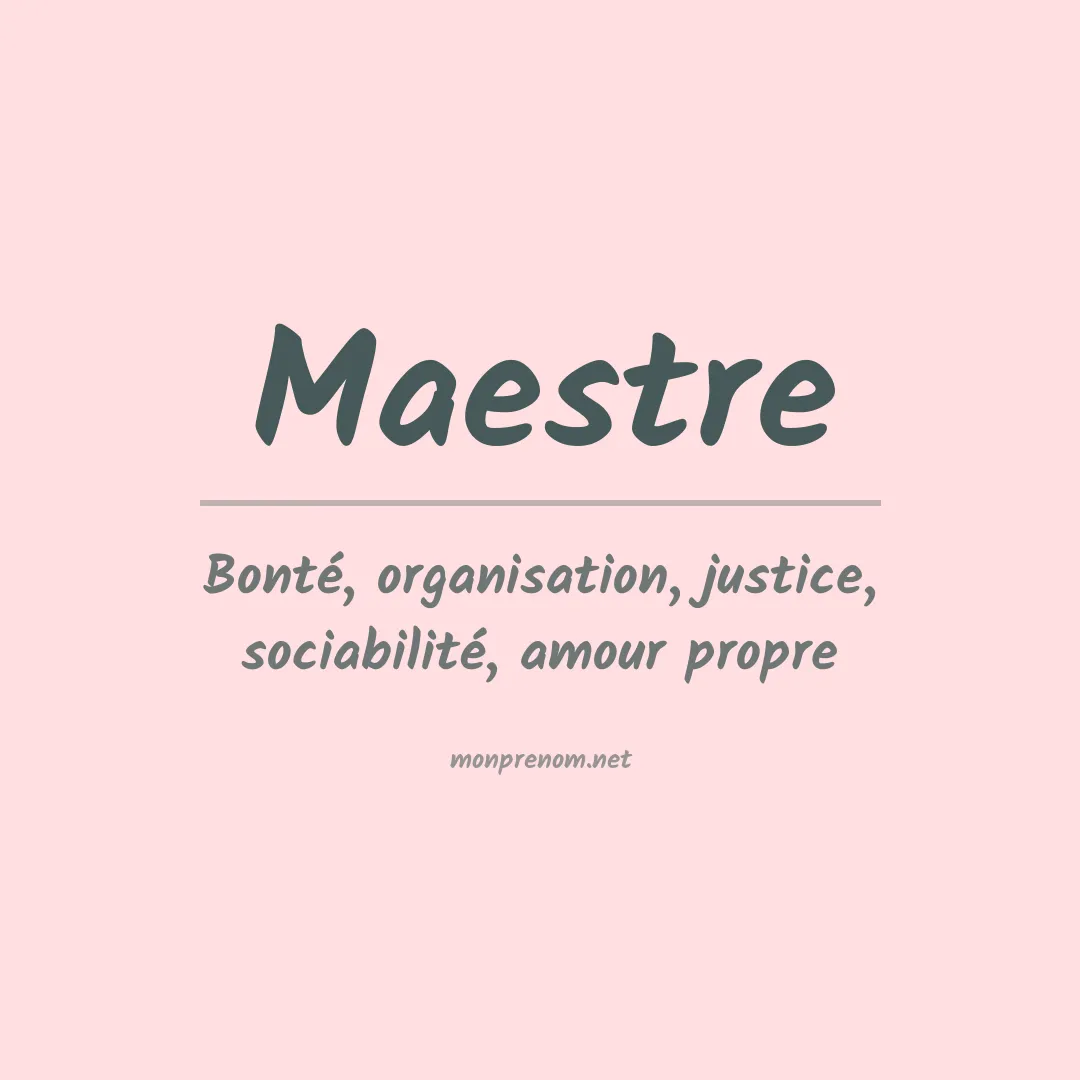 Prénom Maestre