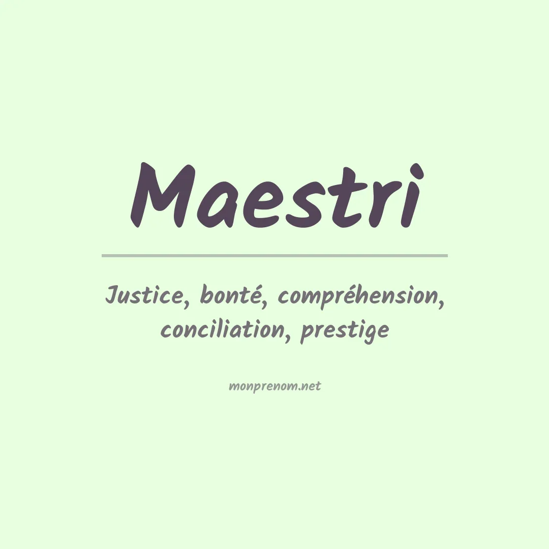 Prénom Maestri