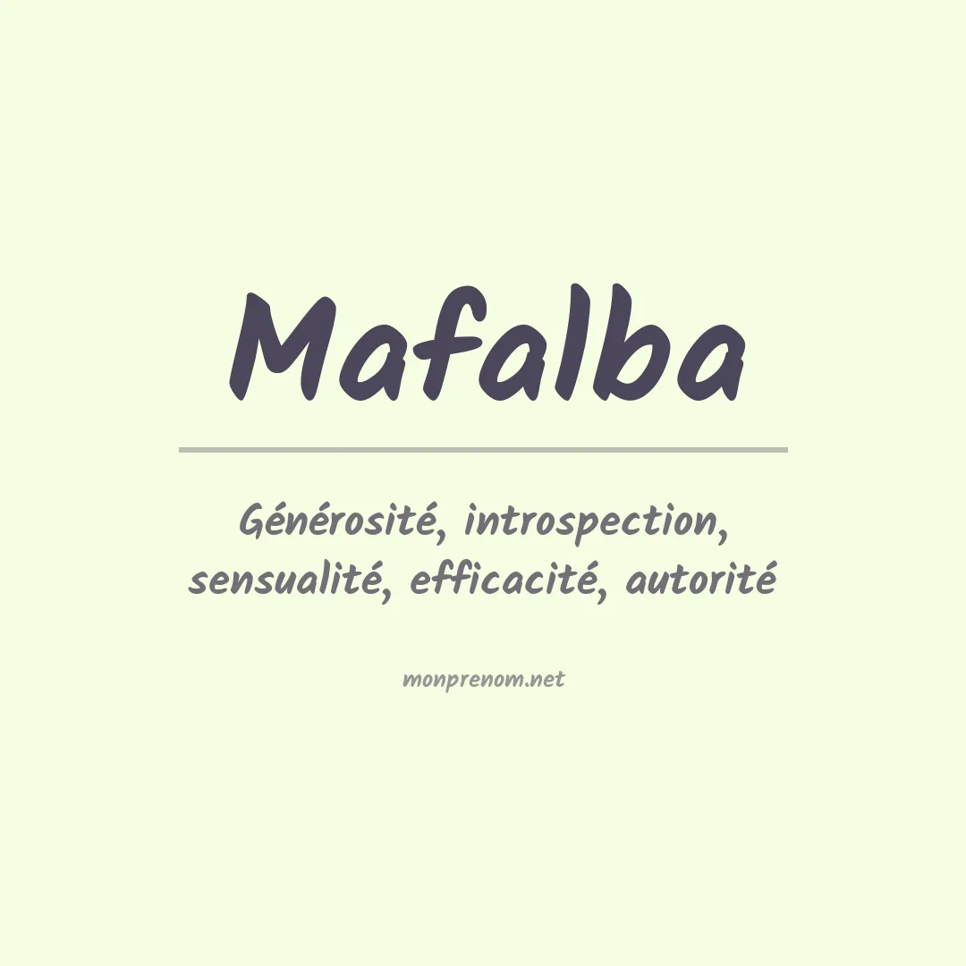 Signification du prénom Mafalba