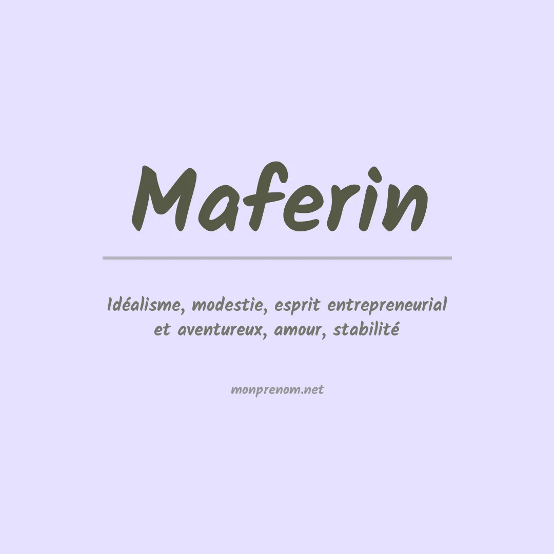 Signification du prénom Maferin