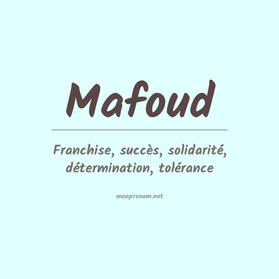 Signification du prénom Mafoud