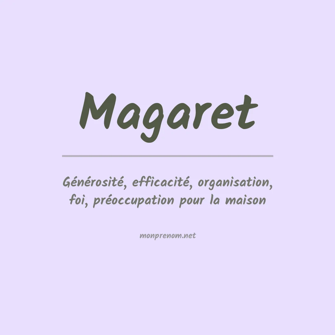 Signification du prénom Magaret