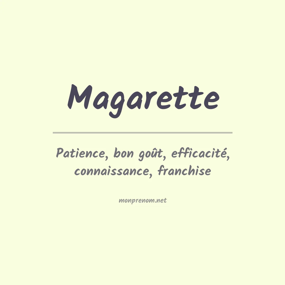 Signification du prénom Magarette