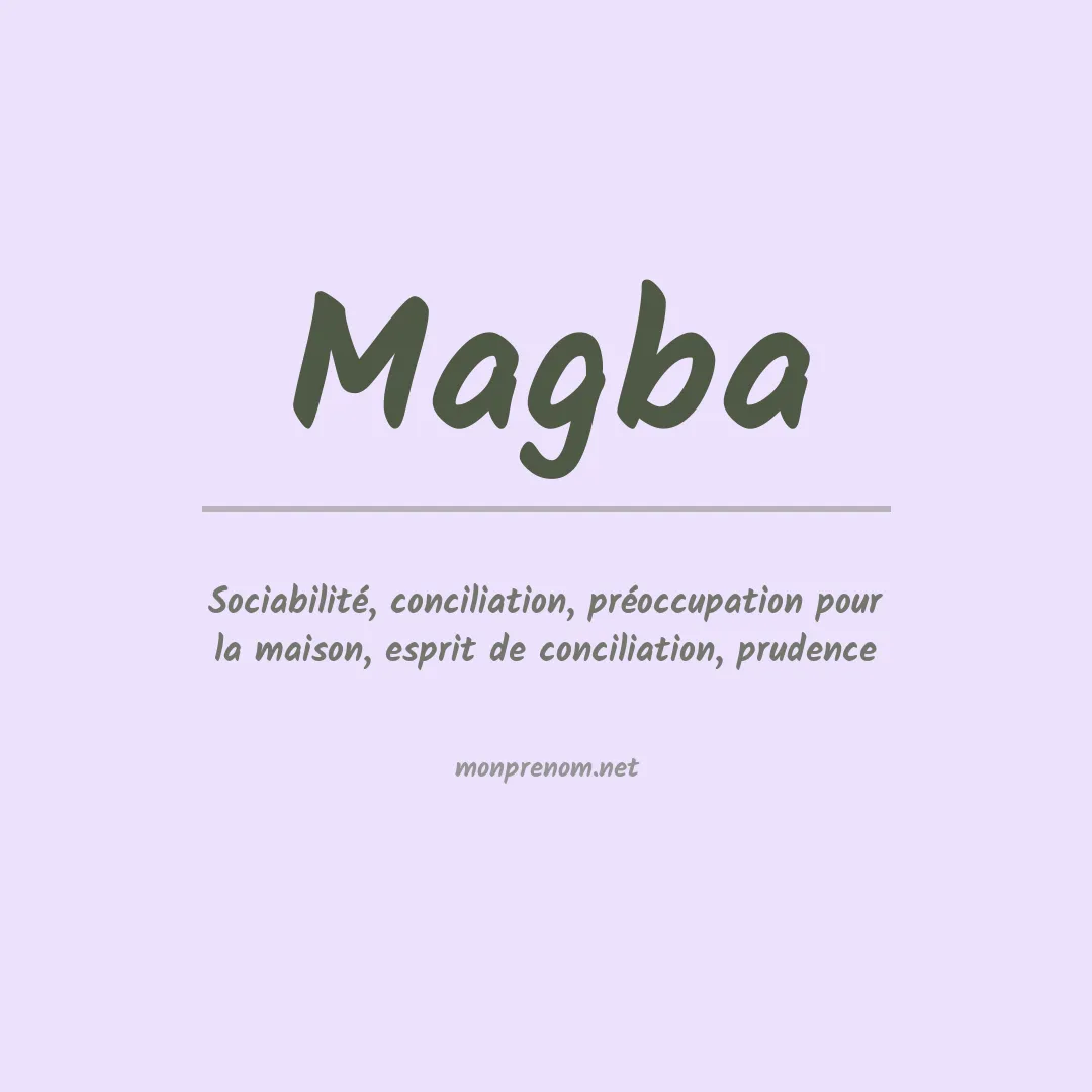 Signification du prénom Magba