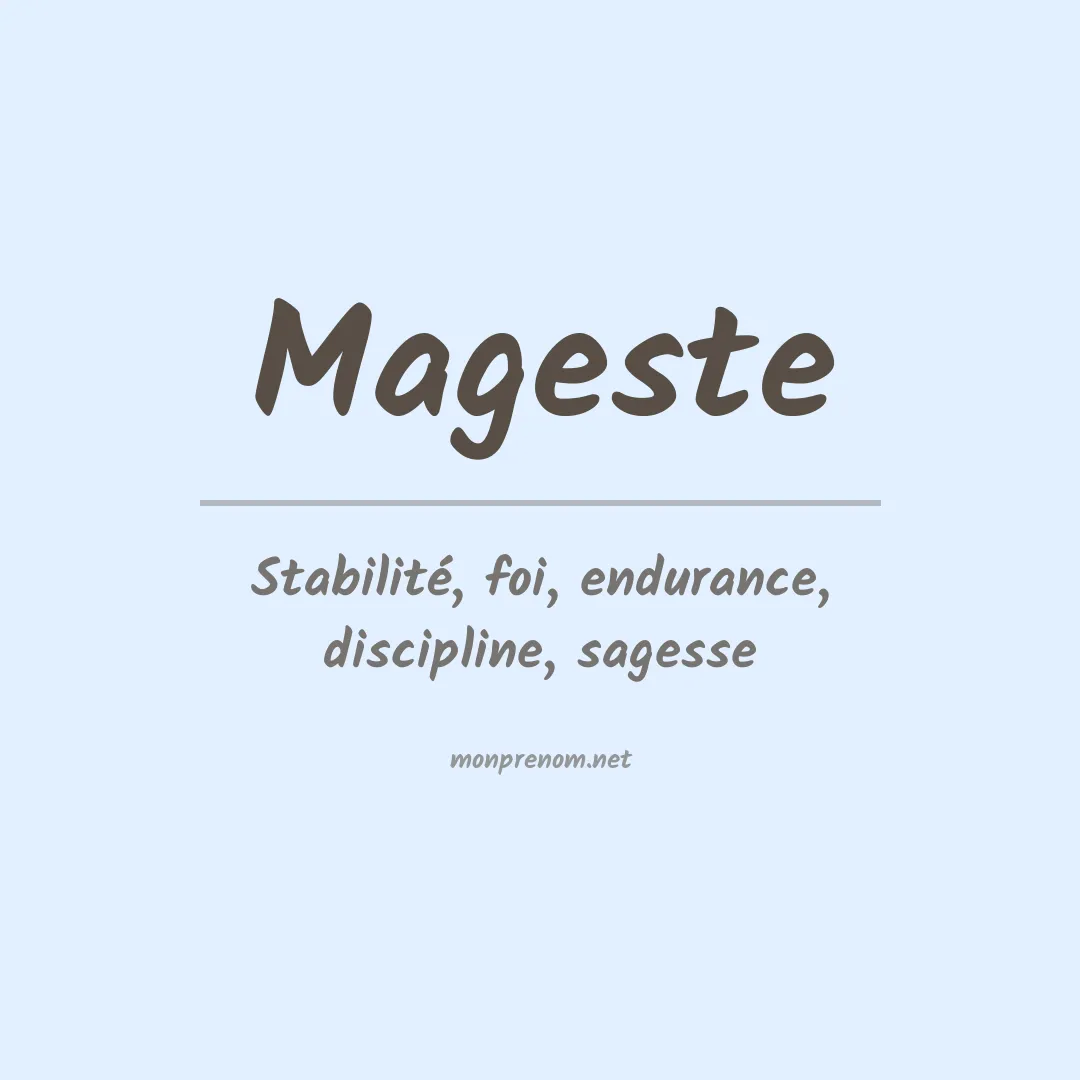 Signification du prénom Mageste