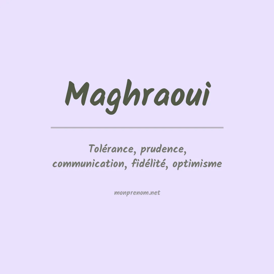 Prénom Maghraoui