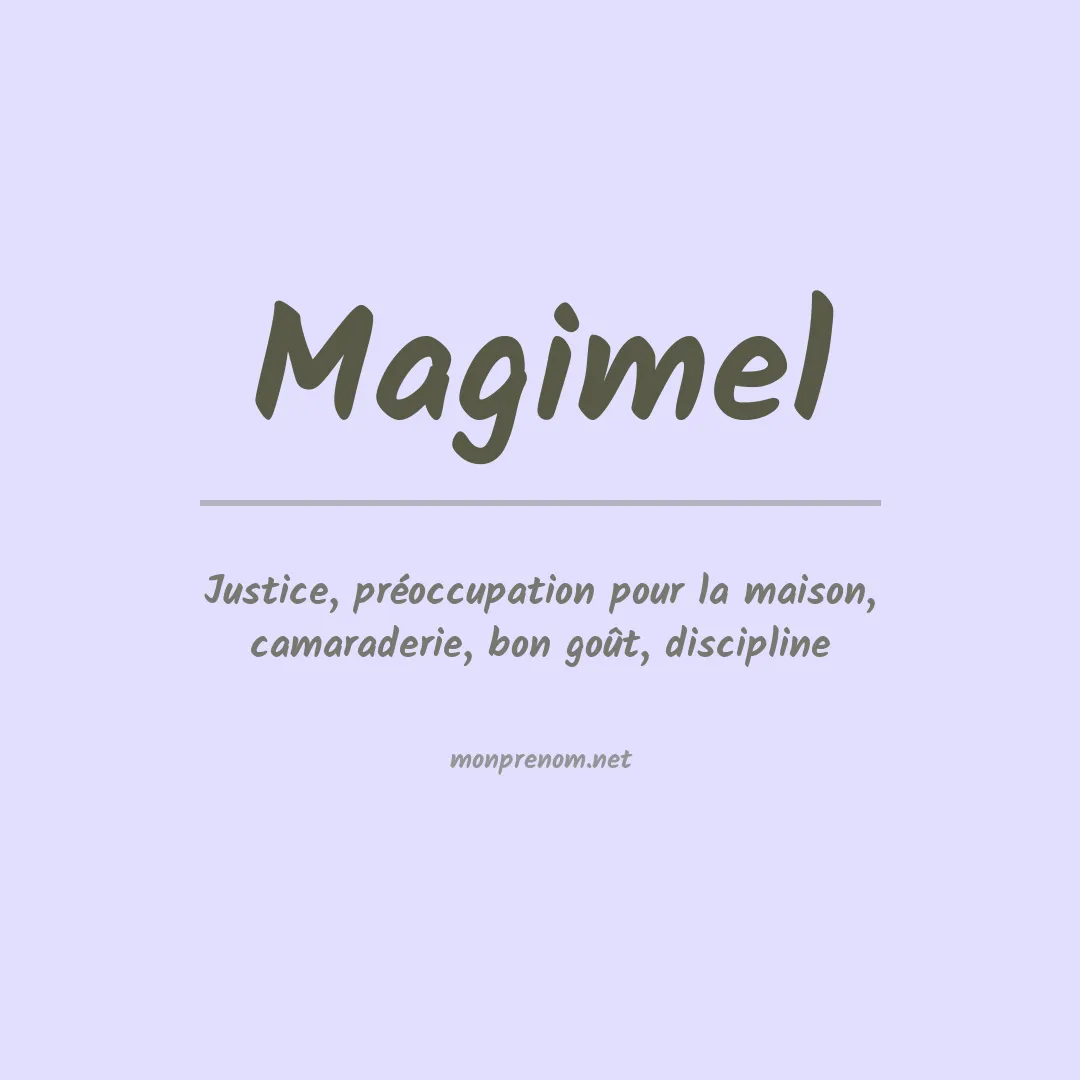 Signification du prénom Magimel