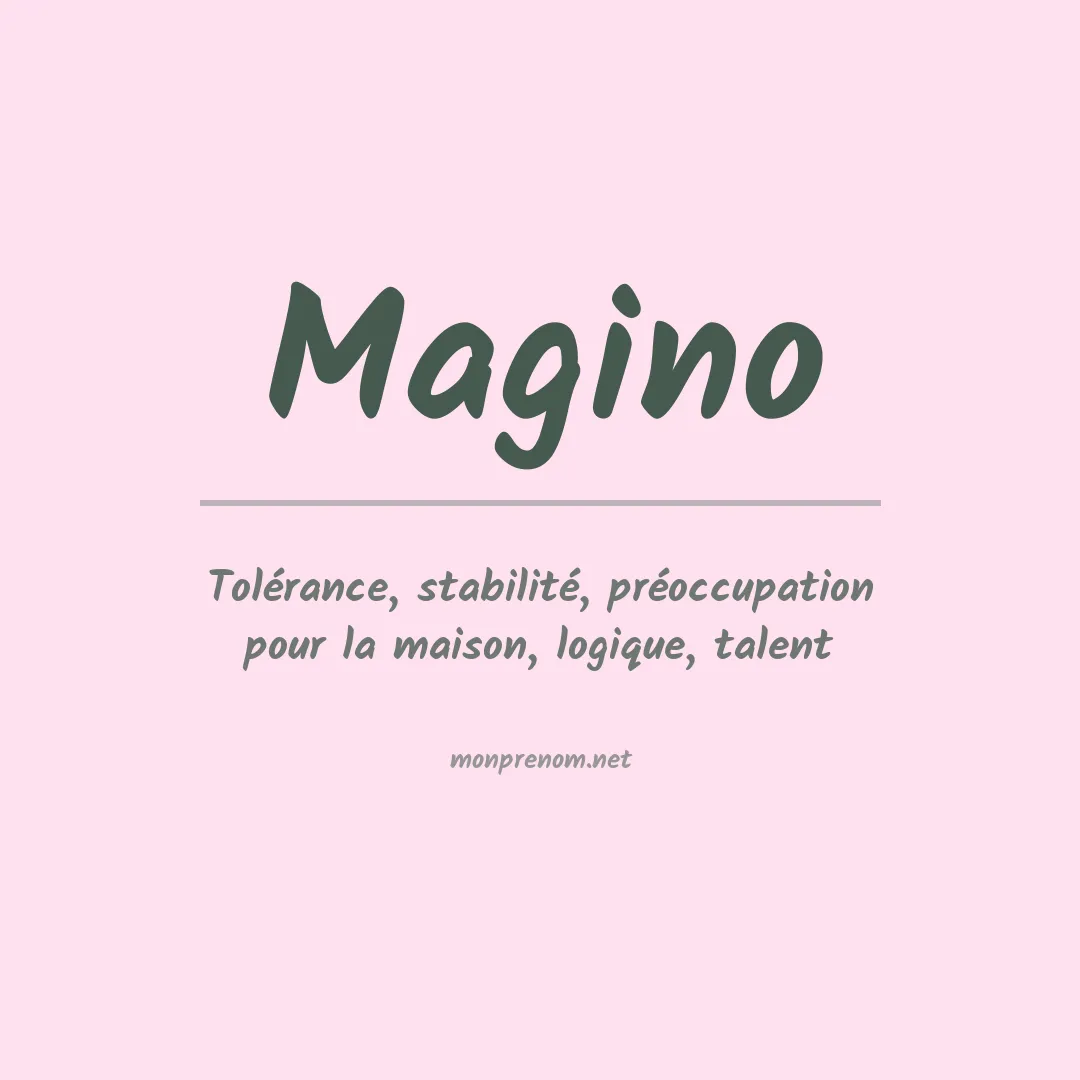 Signification du prénom Magino