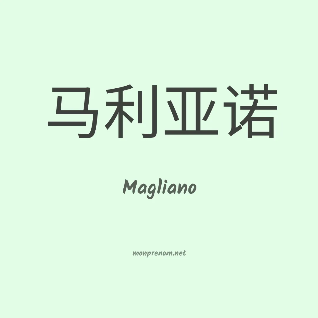 Magliano en chinois