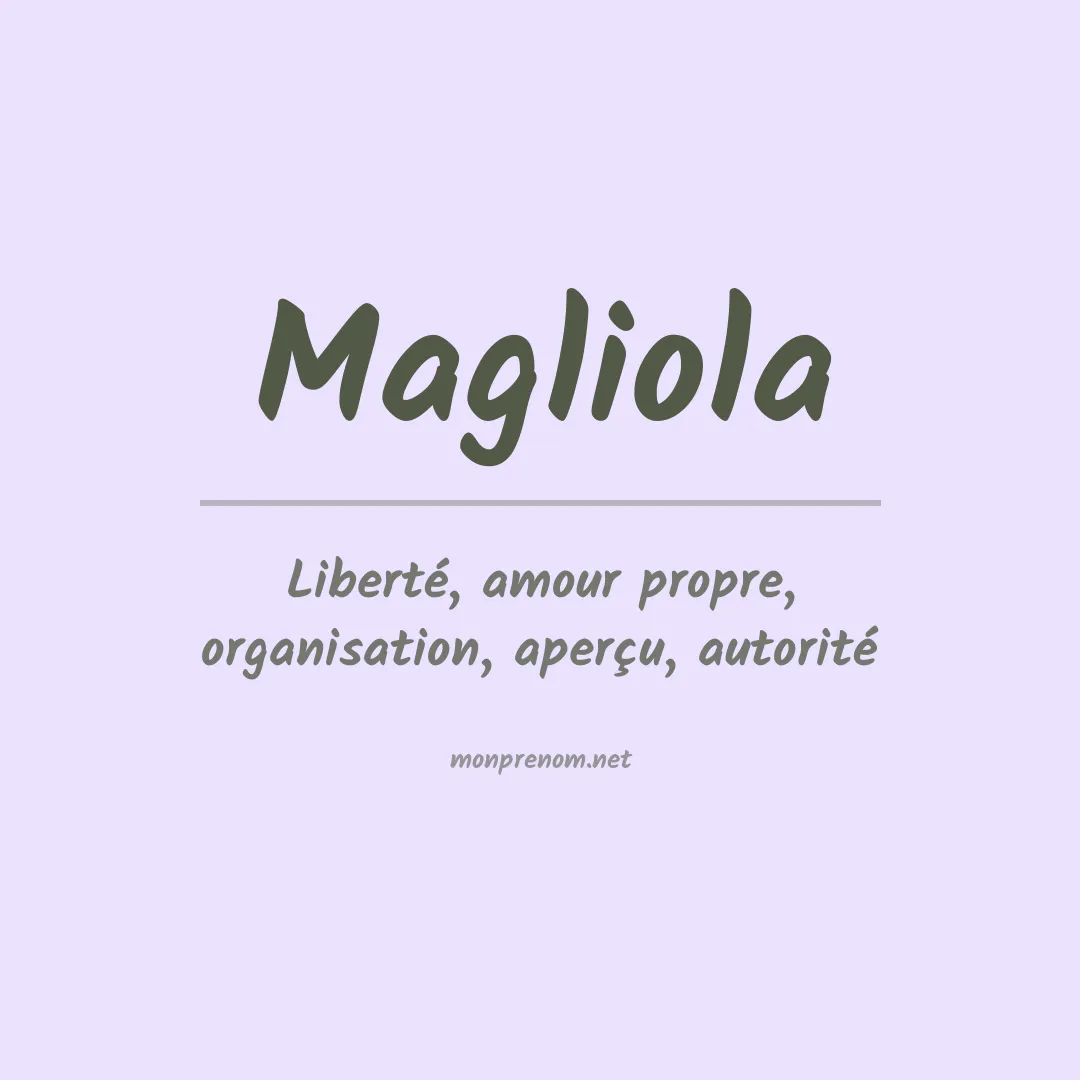 Signification du prénom Magliola