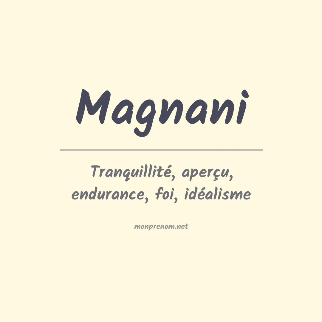 Prénom Magnani