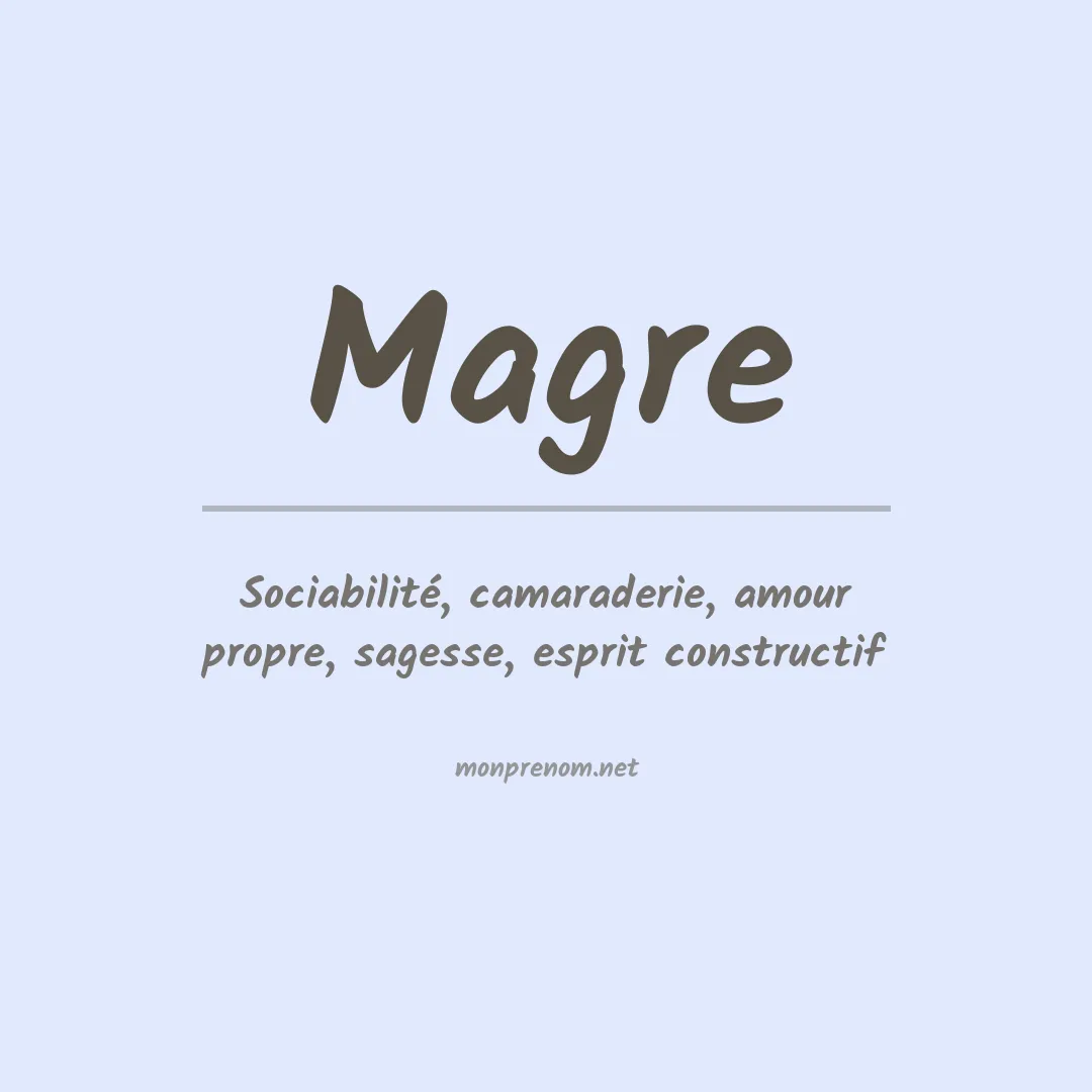 Signification du prénom Magre