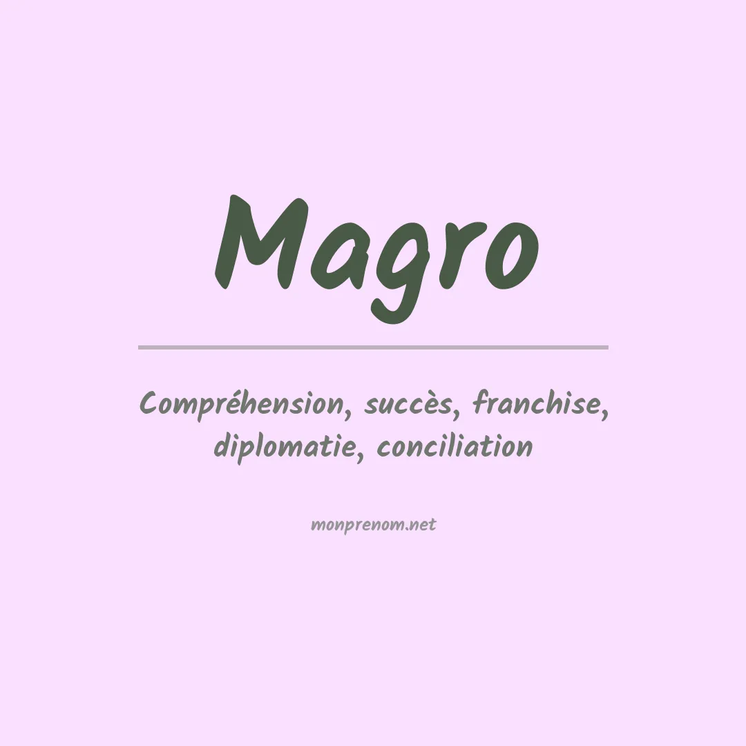 Prénom Magro