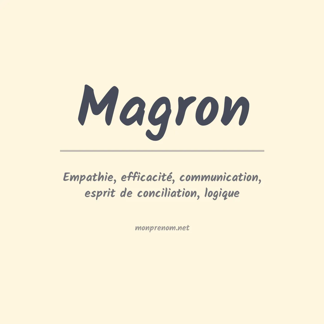 Signification du prénom Magron
