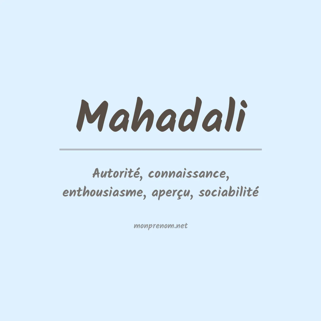 Prénom Mahadali