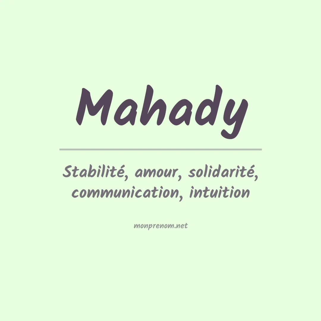 Prénom Mahady
