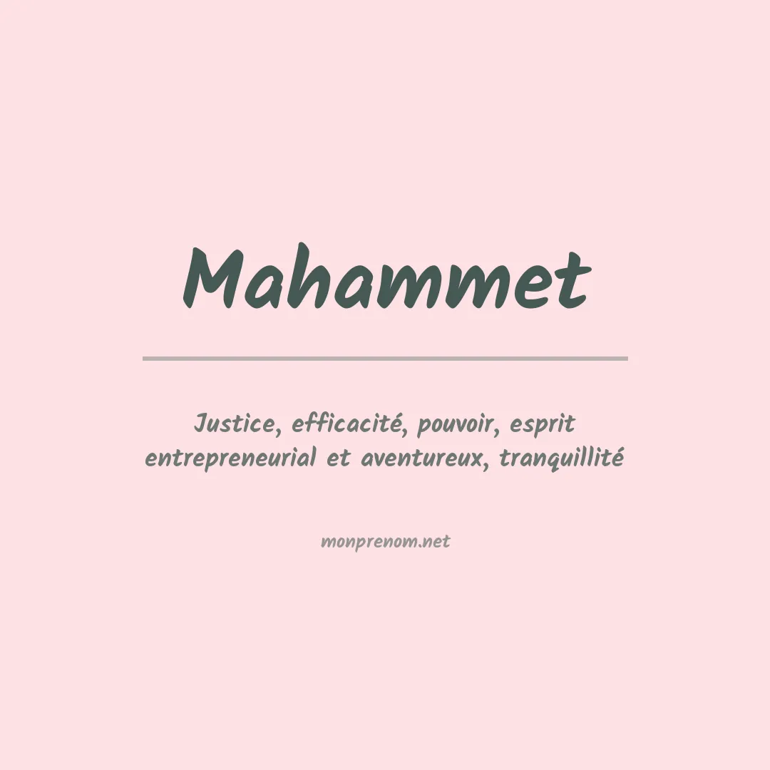 Signification du prénom Mahammet