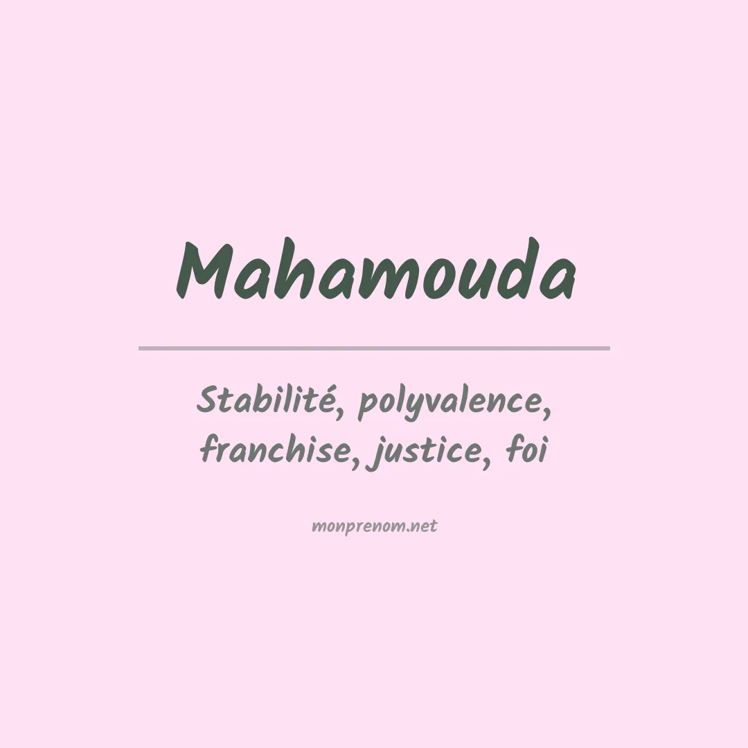 Signification du prénom Mahamouda