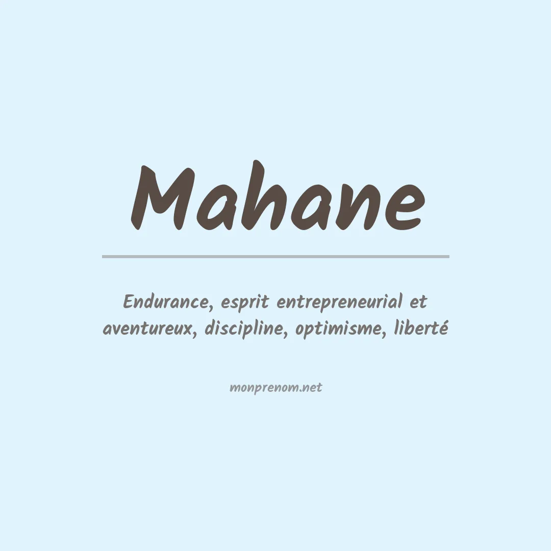 Signification du prénom Mahane