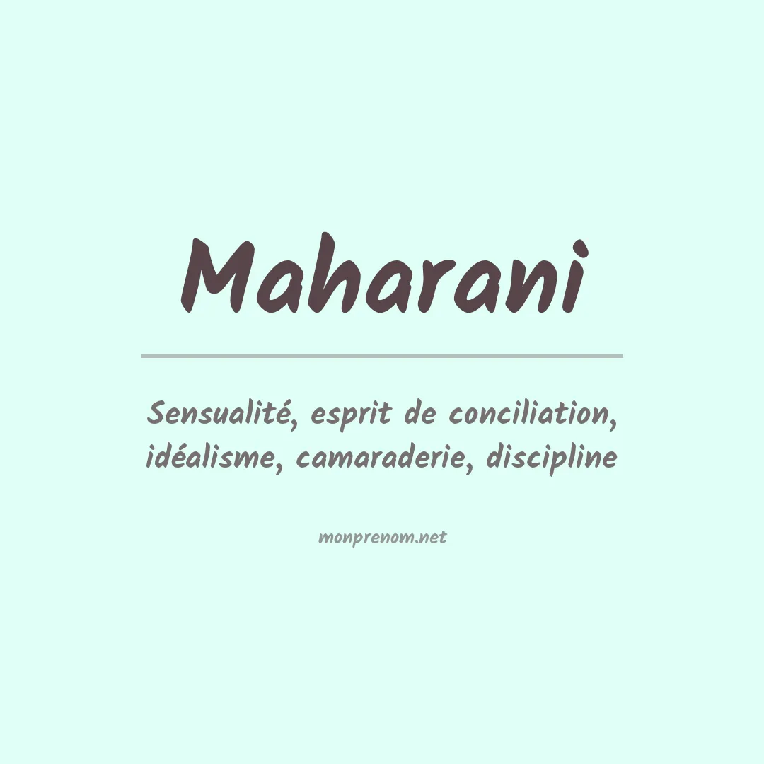 Signification du prénom Maharani