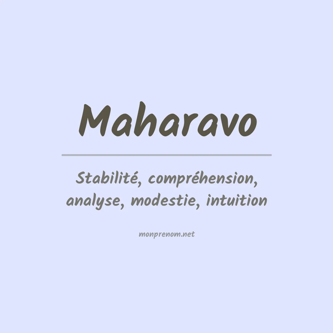 Signification du prénom Maharavo