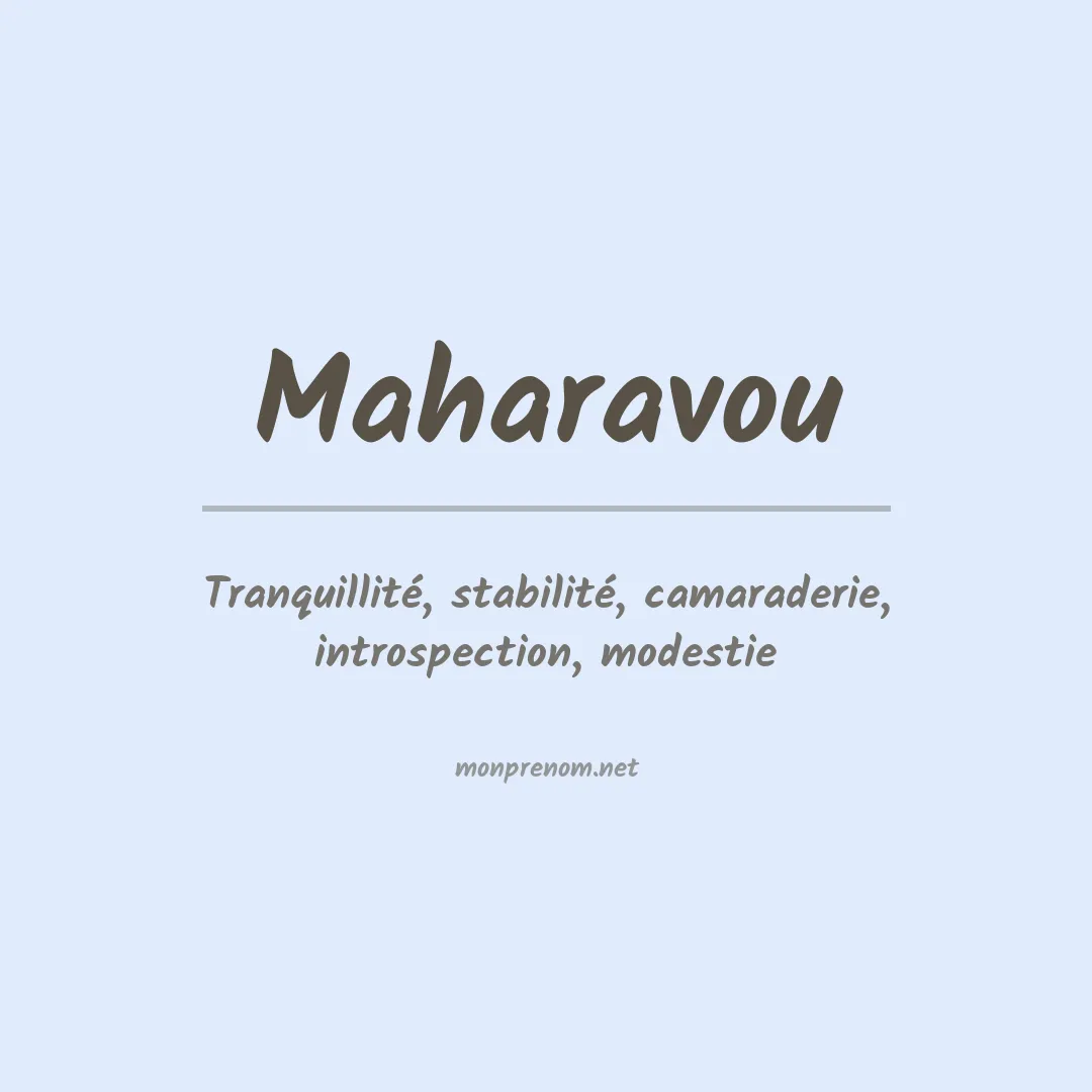 Signification du prénom Maharavou