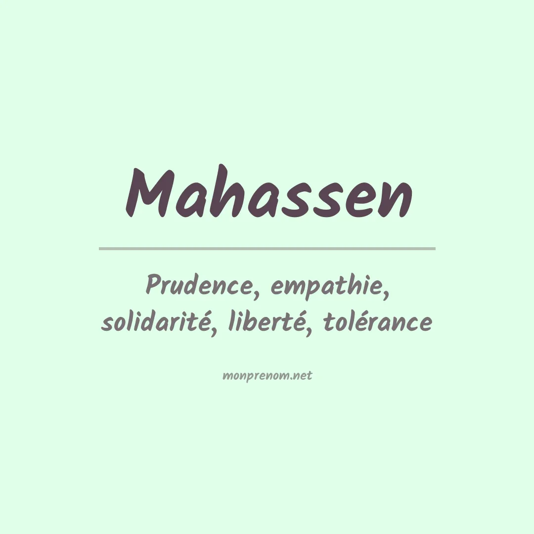 Signification du prénom Mahassen