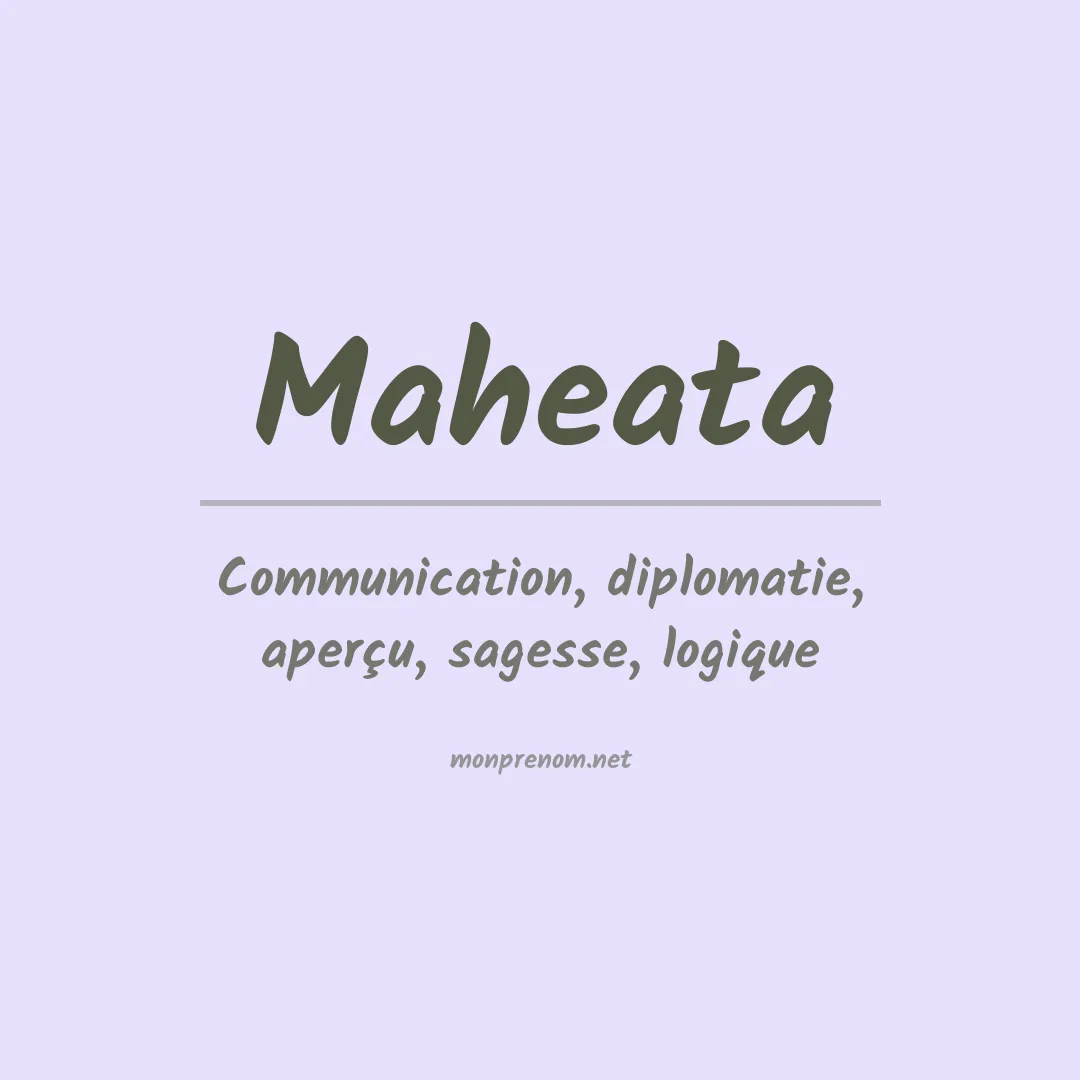 Signification du prénom Maheata