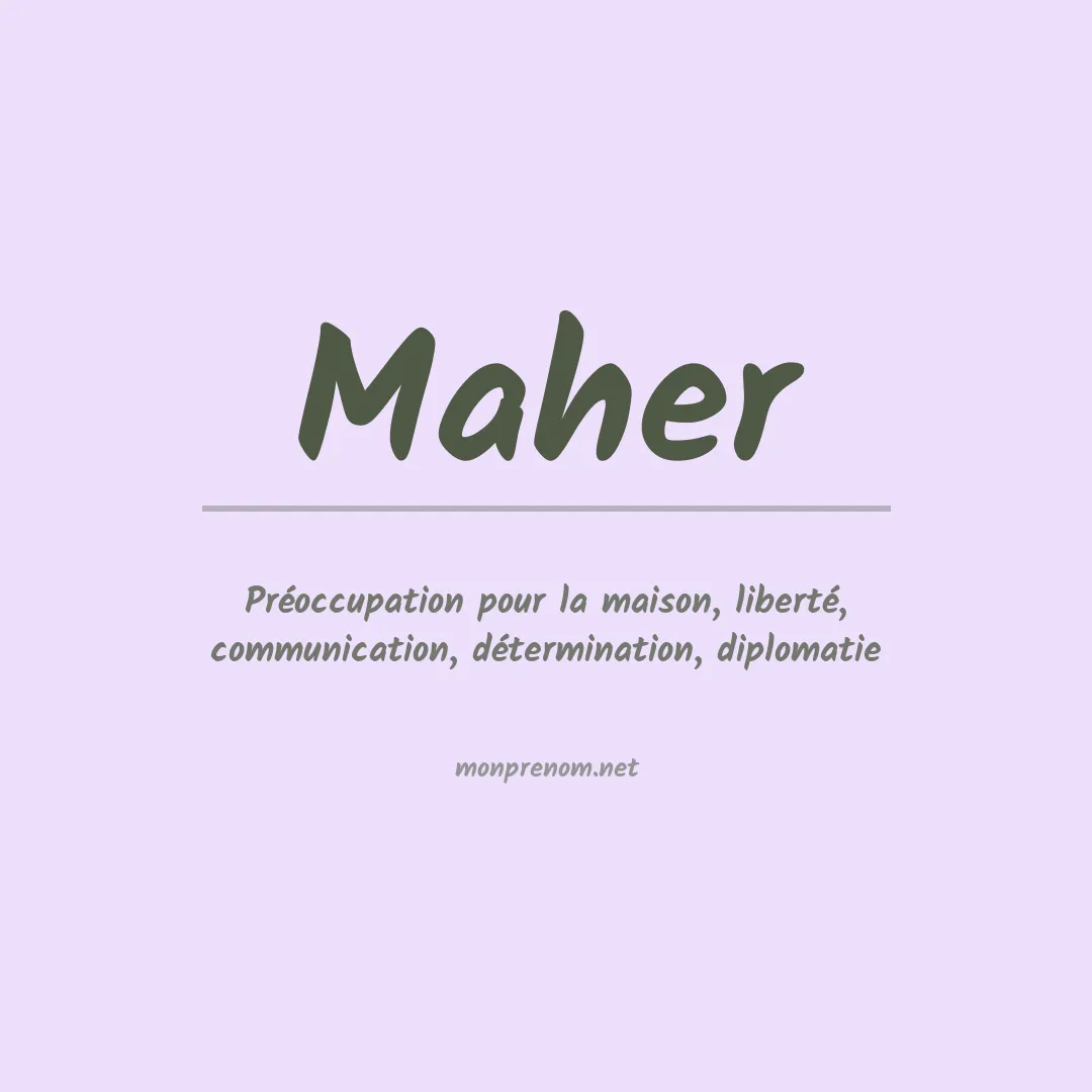 Prénom Maher