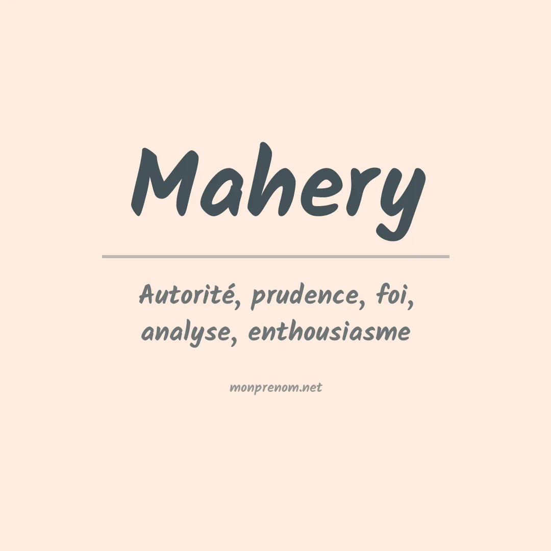 Prénom Mahery