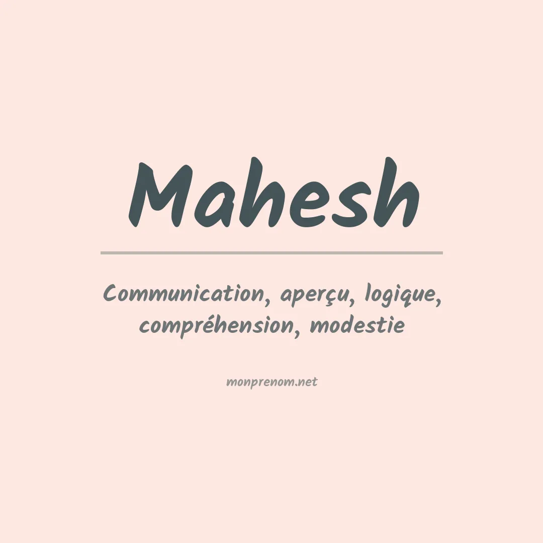 Signification du prénom Mahesh