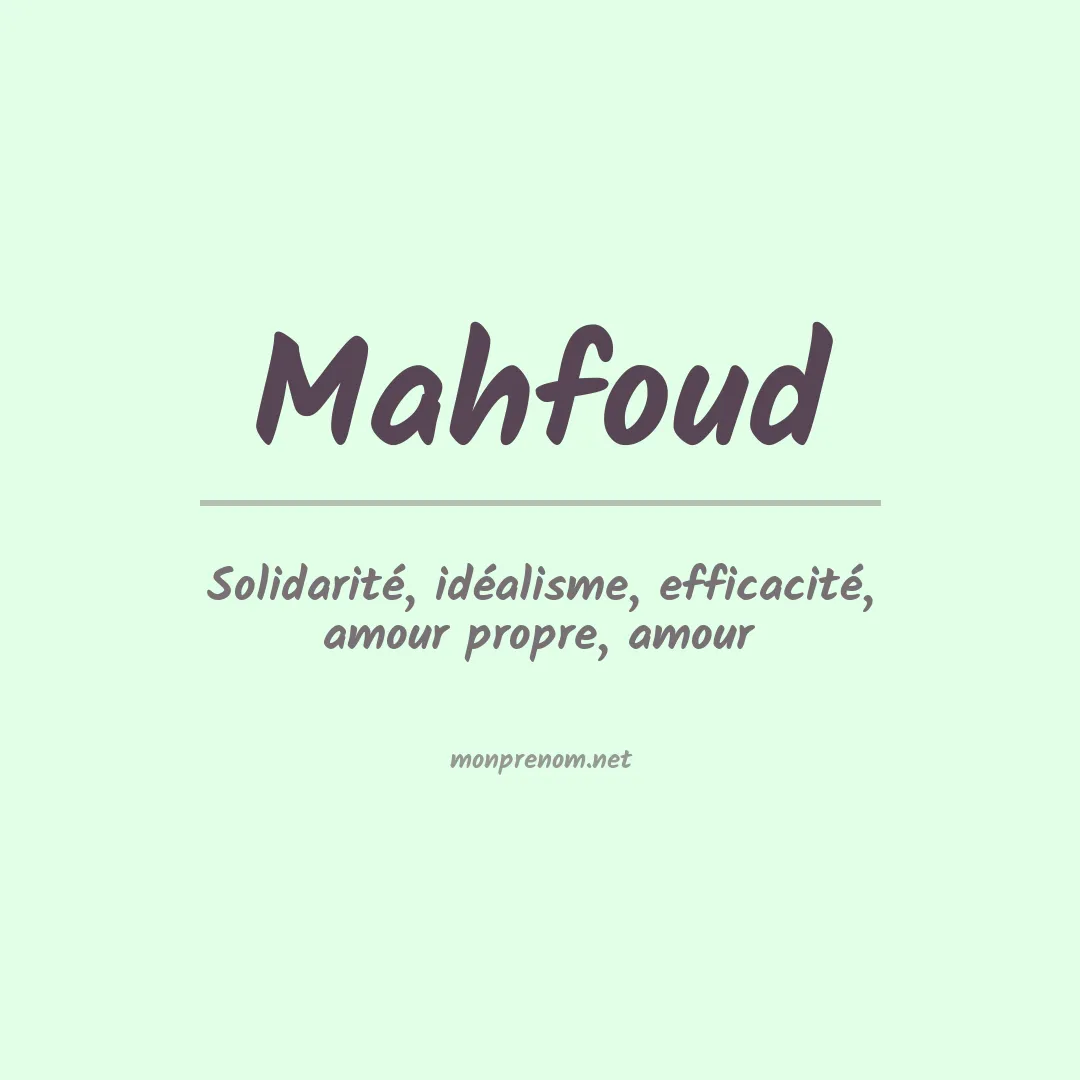Prénom Mahfoud