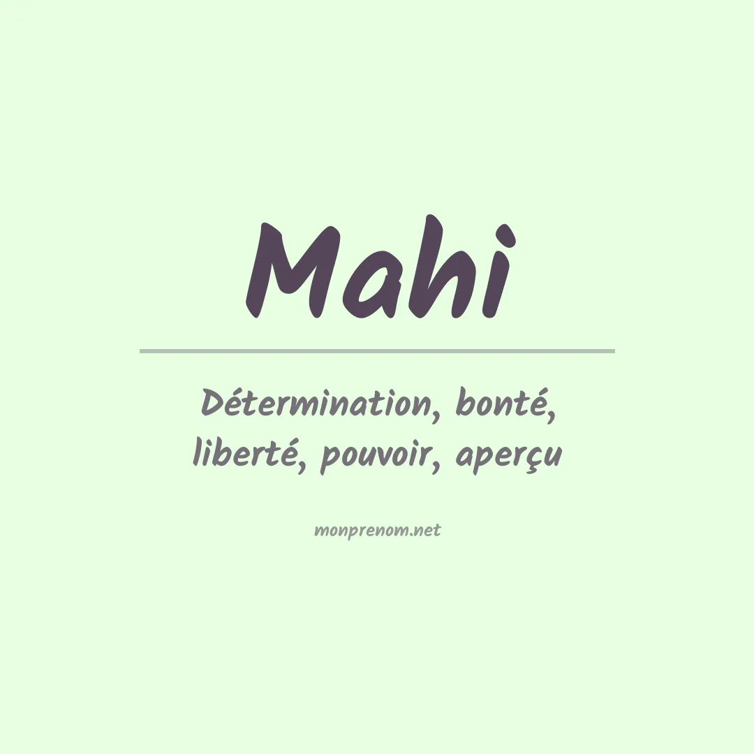 Prénom Mahi