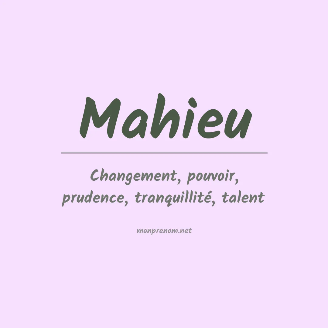 Prénom Mahieu