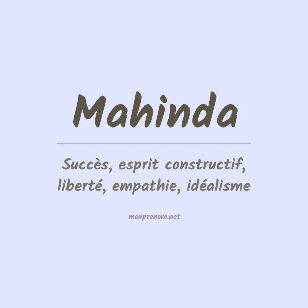 Prénom Mahinda