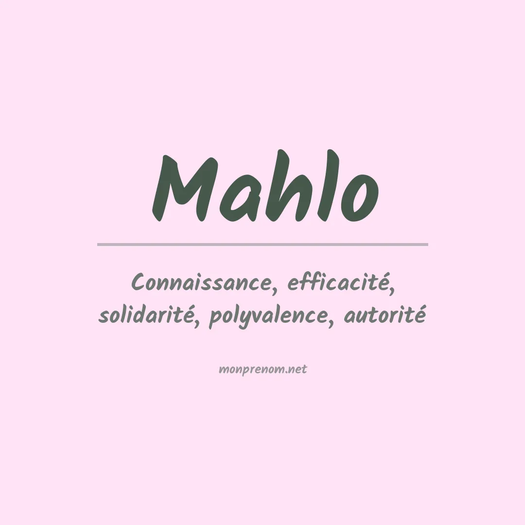 Prénom Mahlo